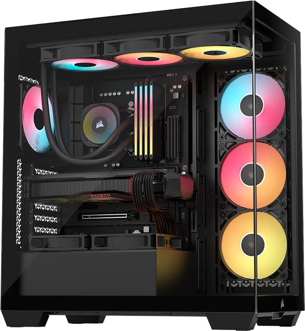 GABINETE CORSAIR CC-9011316-WW 4500X FRAME LX-R RGB ICUE LINK CRISTAL TEMPLADO MED-TORRE NEGRO SIN FUENTE - Código: CC-9011316-WW | Compra en Guadalajara