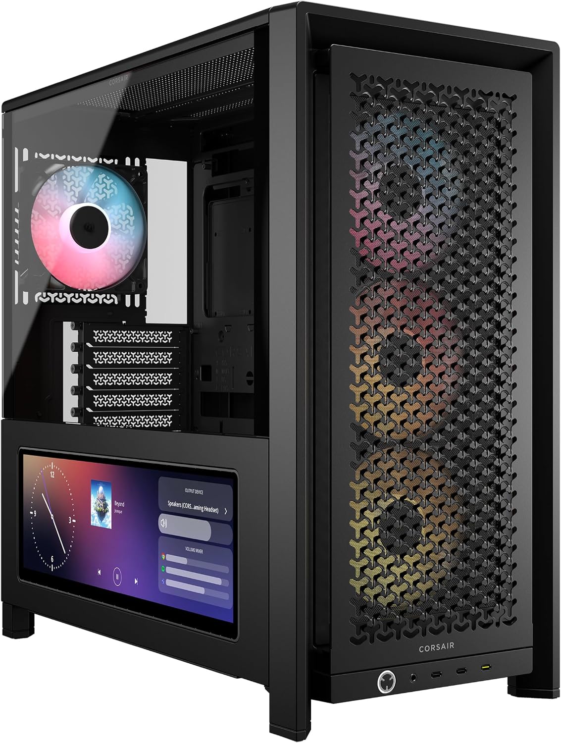 GABINETE CORSAIR CC-9011326-WW 4000D FRAME LCD ES ARGB PREMIUM CRISTAL TEMPLADO MED TORRE SIN FUENTE NEGRO - Código: CC-9011326-WW | Compra en Guadalajara