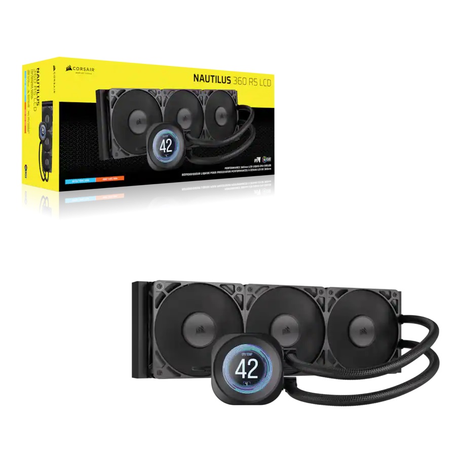 VENTILADOR P/CPU CORSAIR CW-9061033-WW NAUTILUS 360 RS LCD - Gigabyte