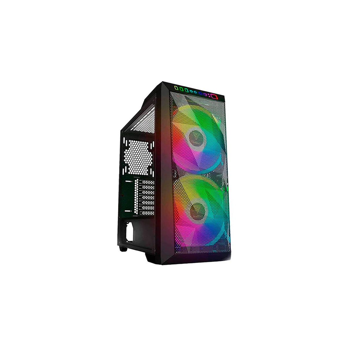 GABINETE GAMDIAS GD-APOLLO M1 ELITE FRENTE MALLA CRISTAL TEMP 2FAN RGB FRONTAL ATX S/FUENTE - Código: GD-APOLLO M1 ELITE | Compra en Guadalajara