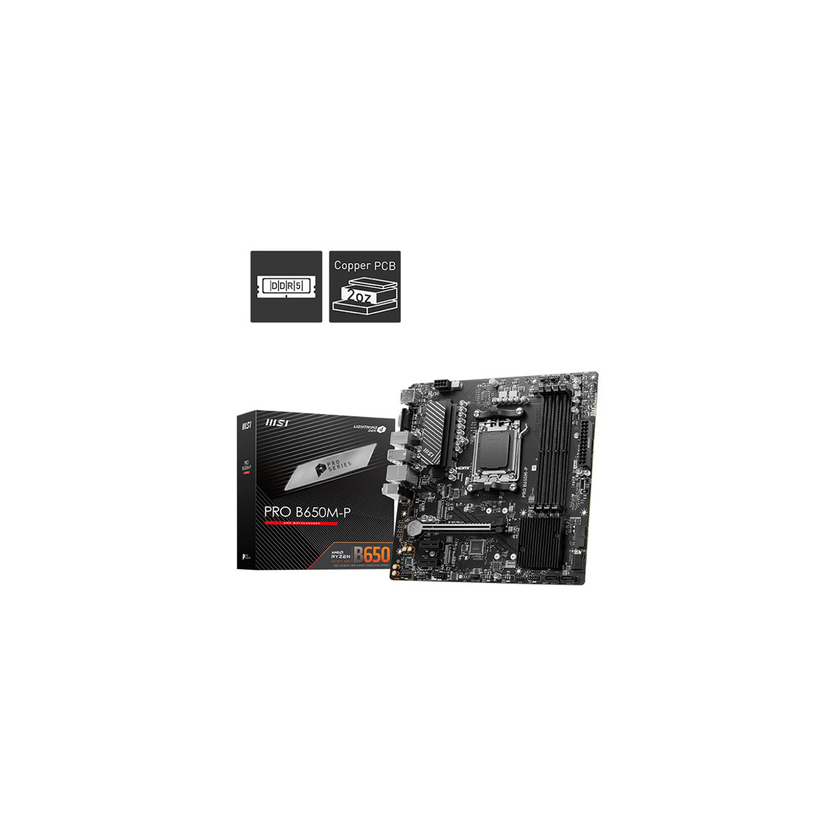 Mb Msi B650 Amd SAm5 Ddr5 7A Gen Pcie 40Hdmi4Xusb 20M2AtxGama Media GamerRgb PRO B650M-P - PRO B650M-P