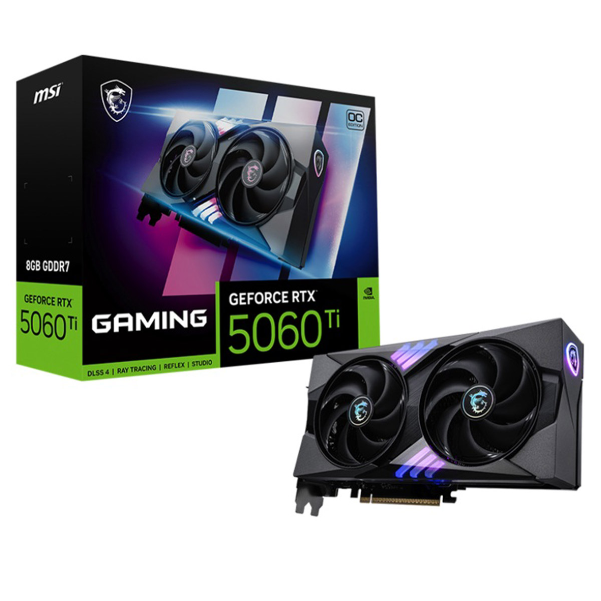 TARJETA DE VIDEO MSI RTX 5060 TI 8G GAMING OC 8GB GDDR7 2662 MHZ 1HDMI 3DP 2 FAN - Asus