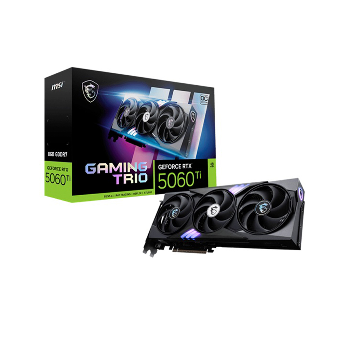 TARJETA DE VIDEO MSI RTX 5060 TI 8G GAMING TRIO OC 8GB GDDR7 2647 MHZ 1HDMI 3DP 3 FAN - Asus