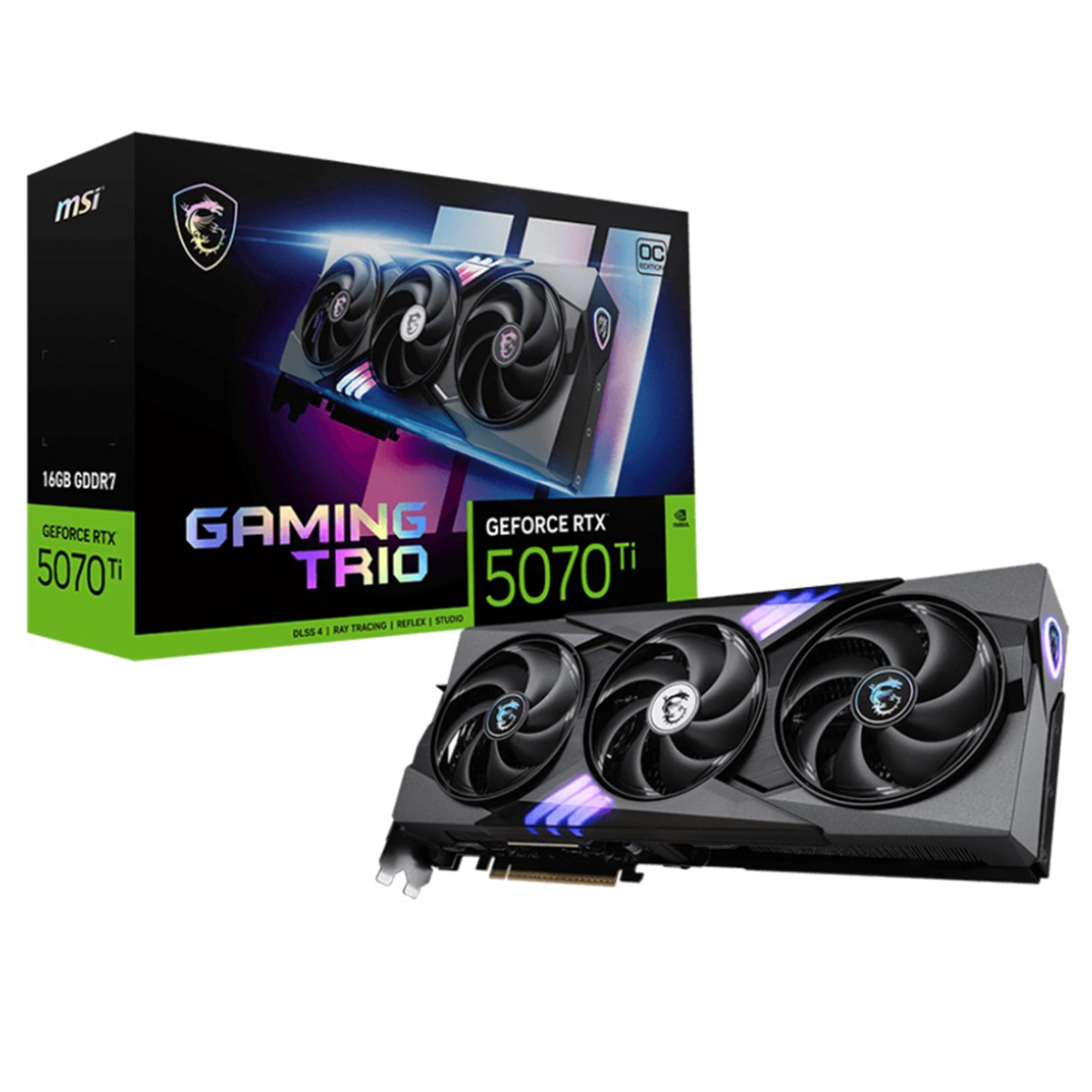TARJETA DE VIDEO MSI RTX 5070 TI 16GB GAMING TRIO OC GDDR7 - Código: RTX 5070 TI 16G GAMING TRIO OC | Compra en Guadalajara