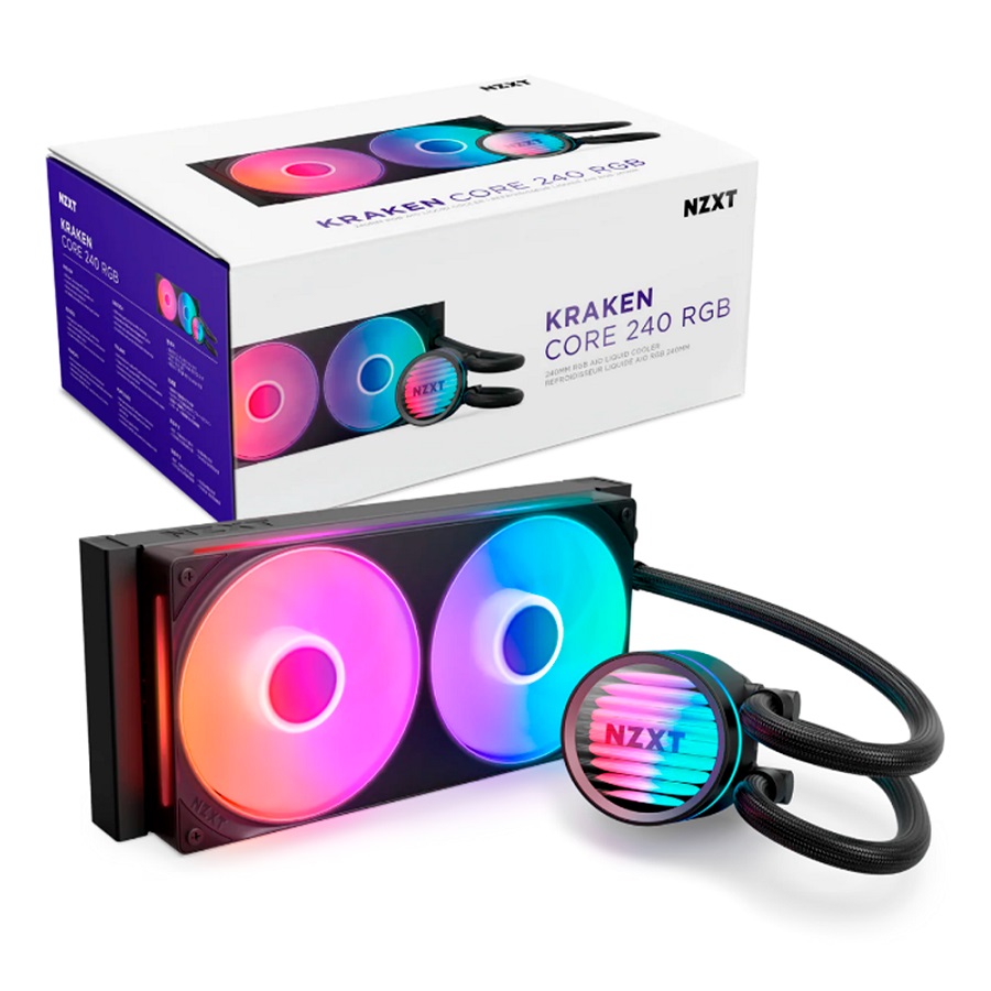 VENTILADOR P/CPU NZXT RL-KR24C-B1 KRAKEN CORE 240 RGB2 X 120MM 2400RPM NEGRO - Formula