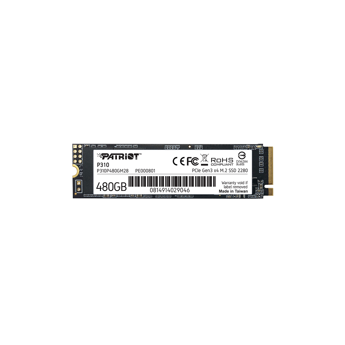 UNIDAD SSD M.2 PATRIOT 480GB P310P480GM28 P310 PCIE 3.0 NVME 2280 - Código: P310P480GM28 | Compra en Guadalajara
