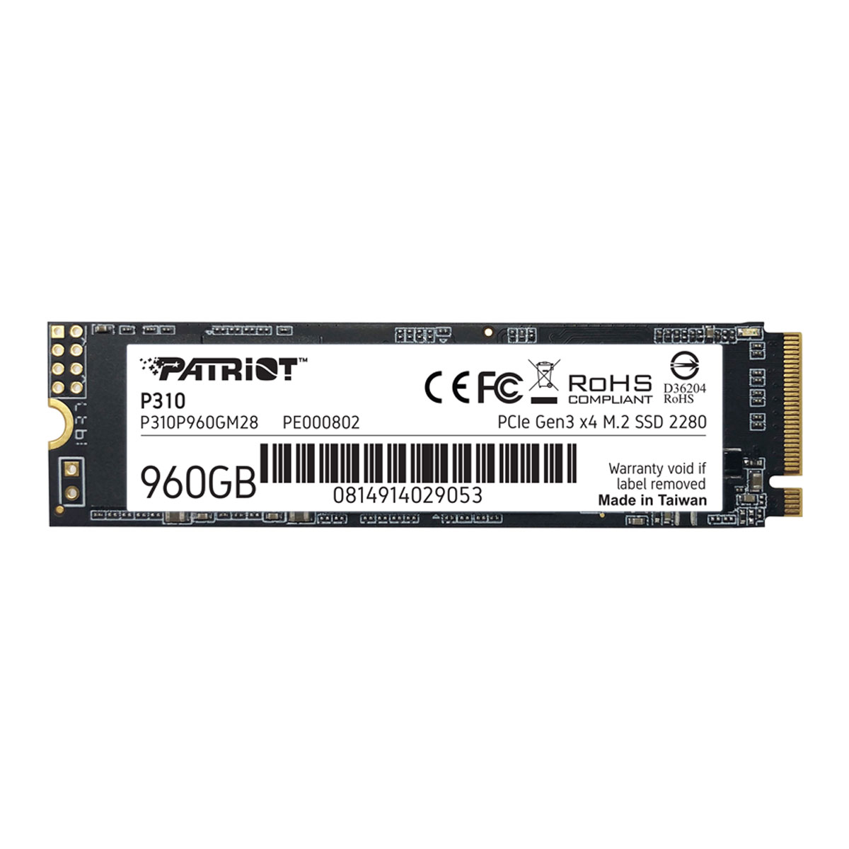 UNIDAD SSD M.2 PATRIOT 960GB P310P960GM28 P310 NVME 2280 - Código: P310P960GM28 | Compra en Guadalajara