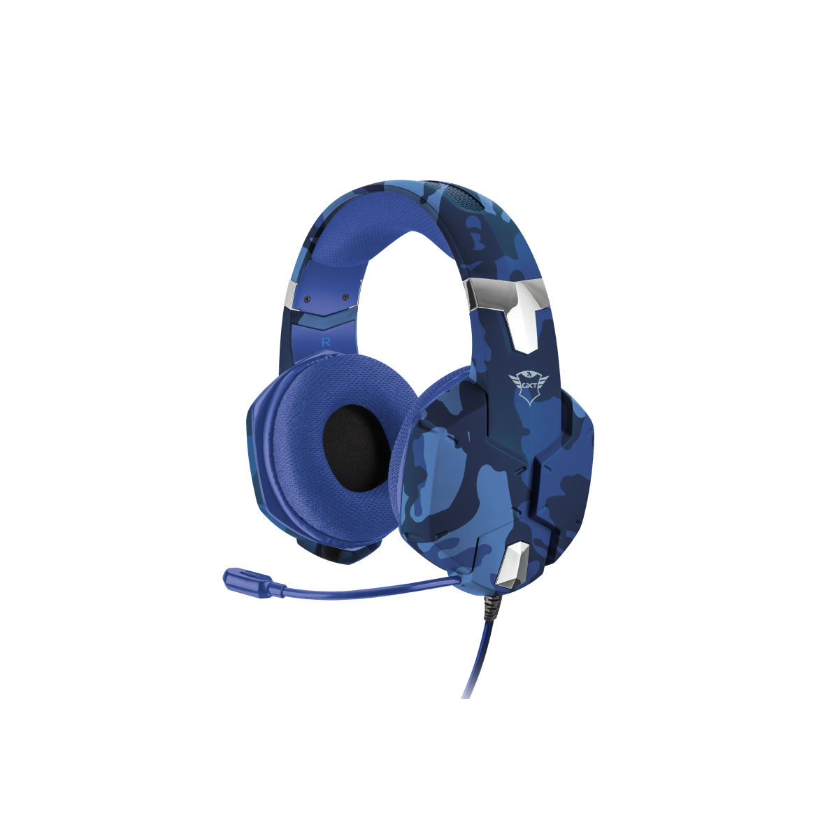 23249 Audifonos Trust Gxt  23249  322B Carus Gaming Headset Blue Camo 3 5Mm 3 Y 4 Pins Pc  Xbox Ps5 Switch