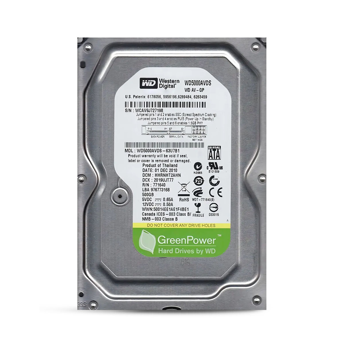 DISCO DURO WD 500GB 3.5 5400RPM SATA3 NEW PULLS - Código: DDSAPWDI500GB54 | Compra en Guadalajara
