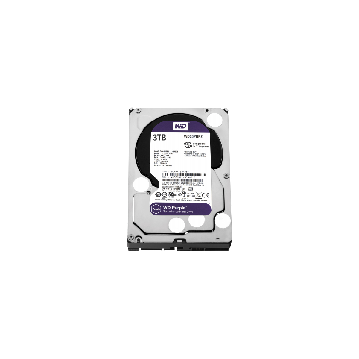 DISCO DURO WD PURPLE 3.5 3TB WD30PURZ-RC RECERTIFICADO - Código: WD30PURZ-RC | Compra en Guadalajara