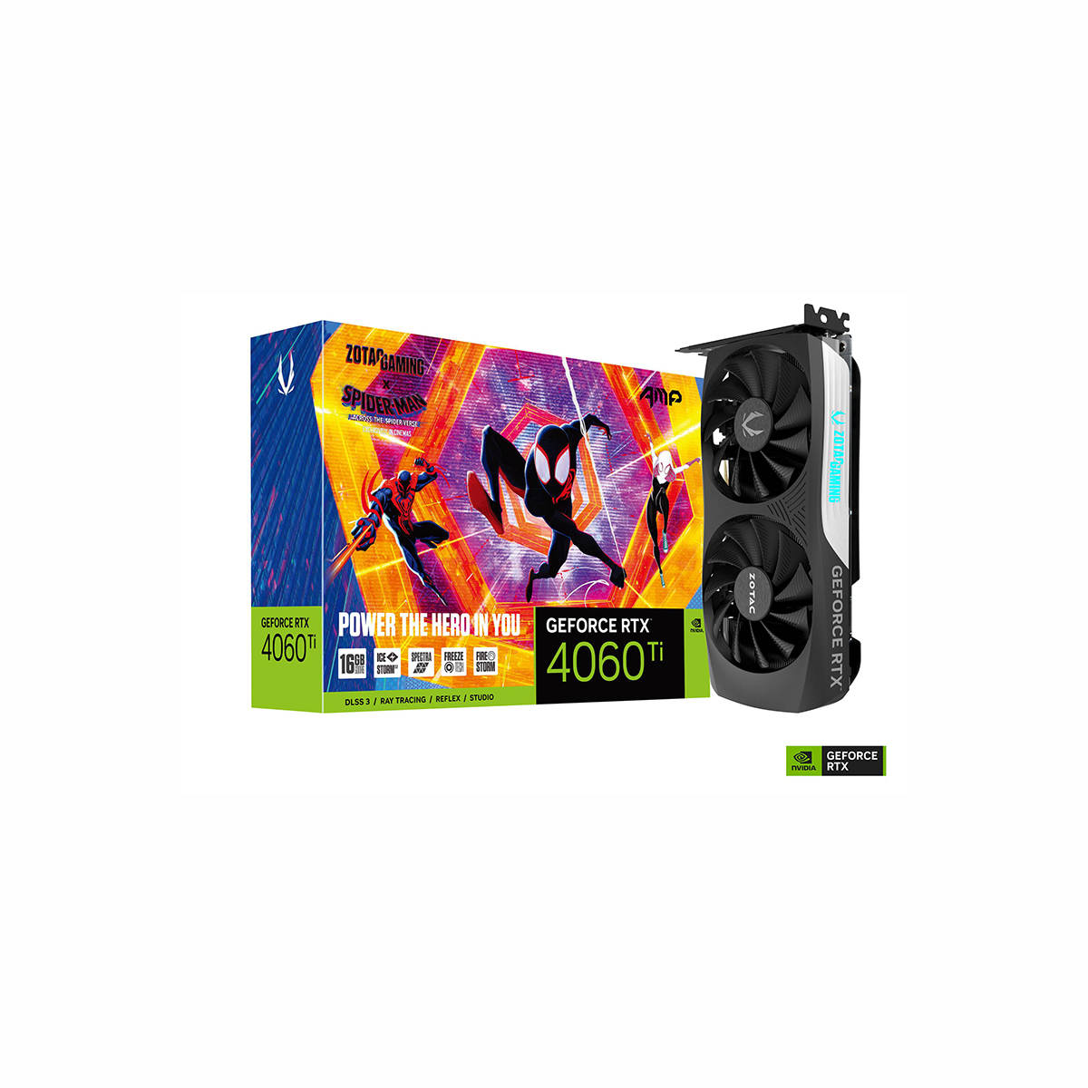 GPU ZOTAC GAMING GEFORCE RTX 4060Ti 16GB AMP SPIDERMAN ED GDDR6 ZT-D40620F-10SMP - Código: ZT-D40620F-10SMP | Compra en Guadalajara