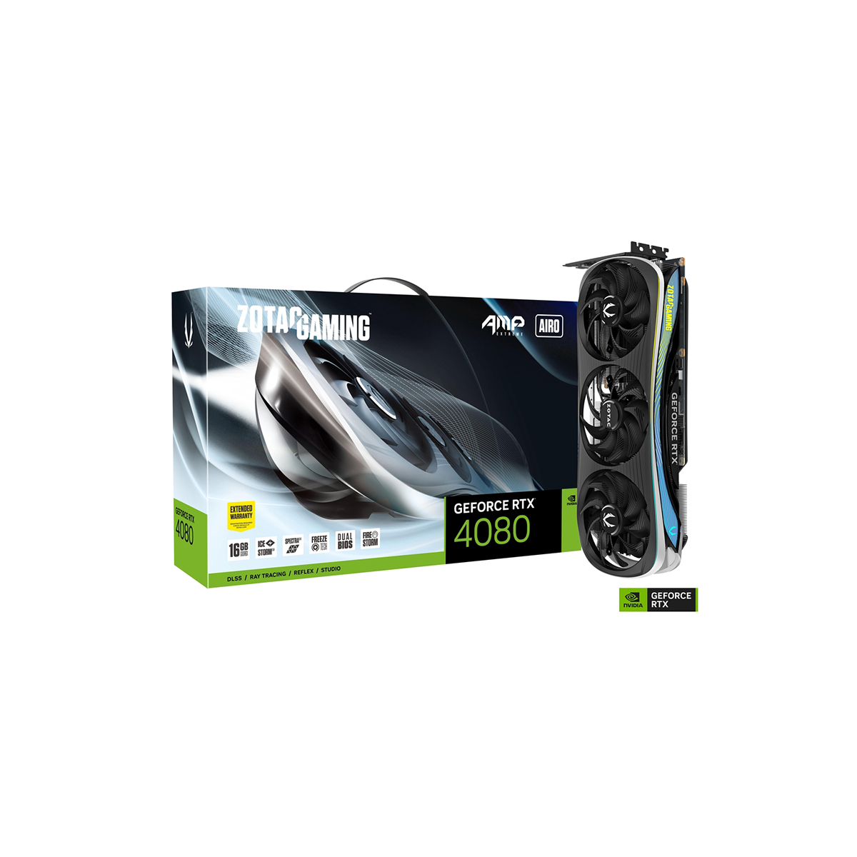 TARJETA DE VIDEO ZOTAC (ZT-D40810B-10P) RTX 4080 AMP EXTREME AIRO 16GB GDDR6X, 256BIT,DP*3,HDMI*1 - ZT-D40810B-10P